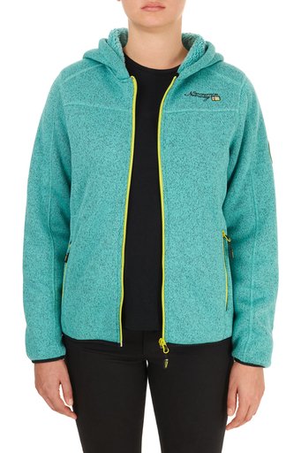 Norway Geographical Yumuşak Dokulu Soğuğa Dayanıklı Kapüşonlu Outdoor Bayan Polar TORCHE YEŞİL - 4