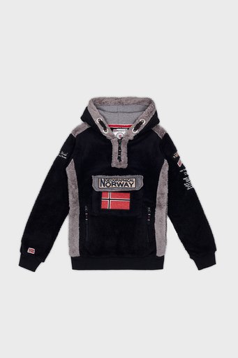 Norway Geographical Kapüşonlu Outdoor Polar Çocuk Sweat GYMCLASS B SİYAH - 1