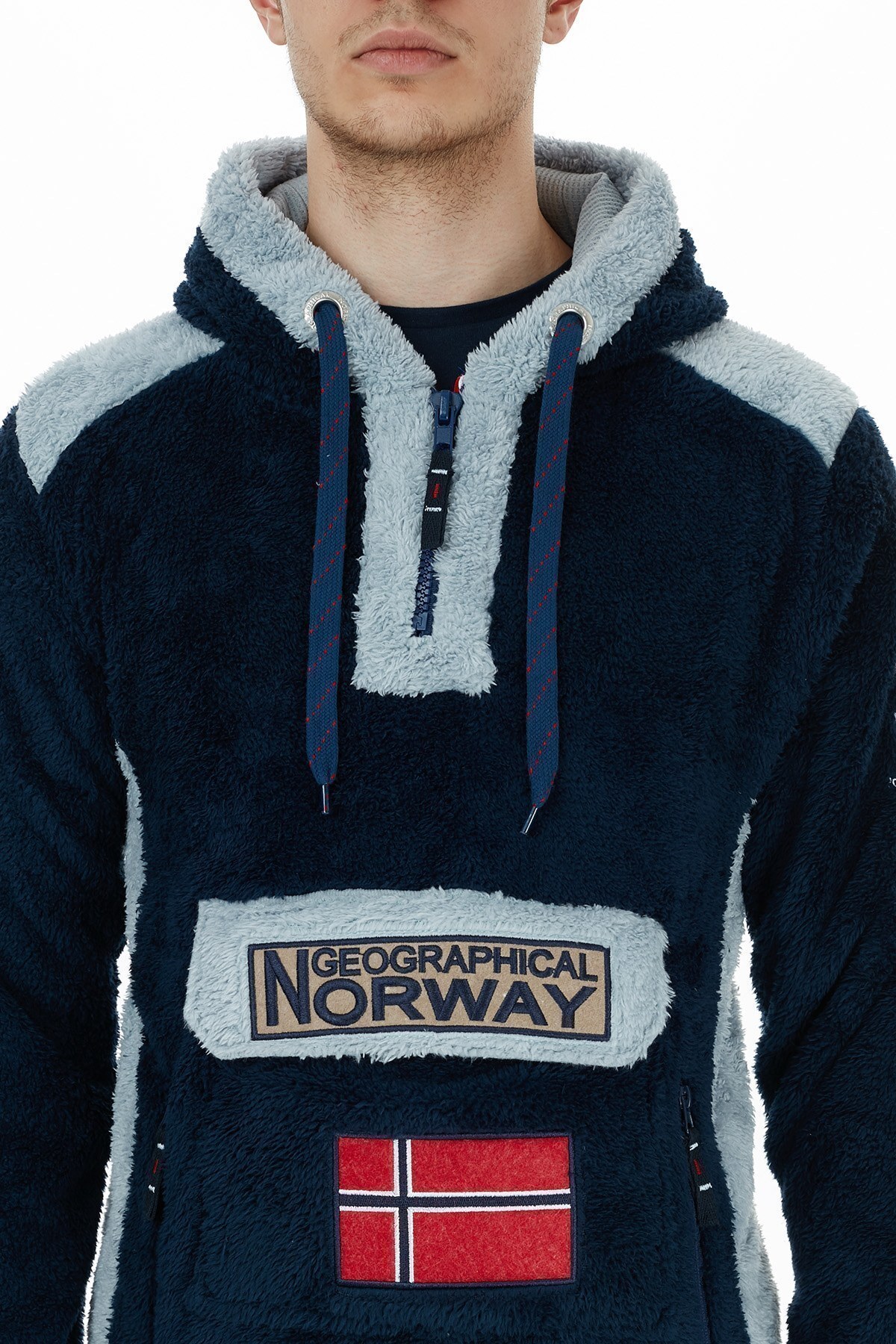 Norway Geographical Kapüşonlu Outdoor Polar Erkek Sweat GYMCLASS E LACİVERT