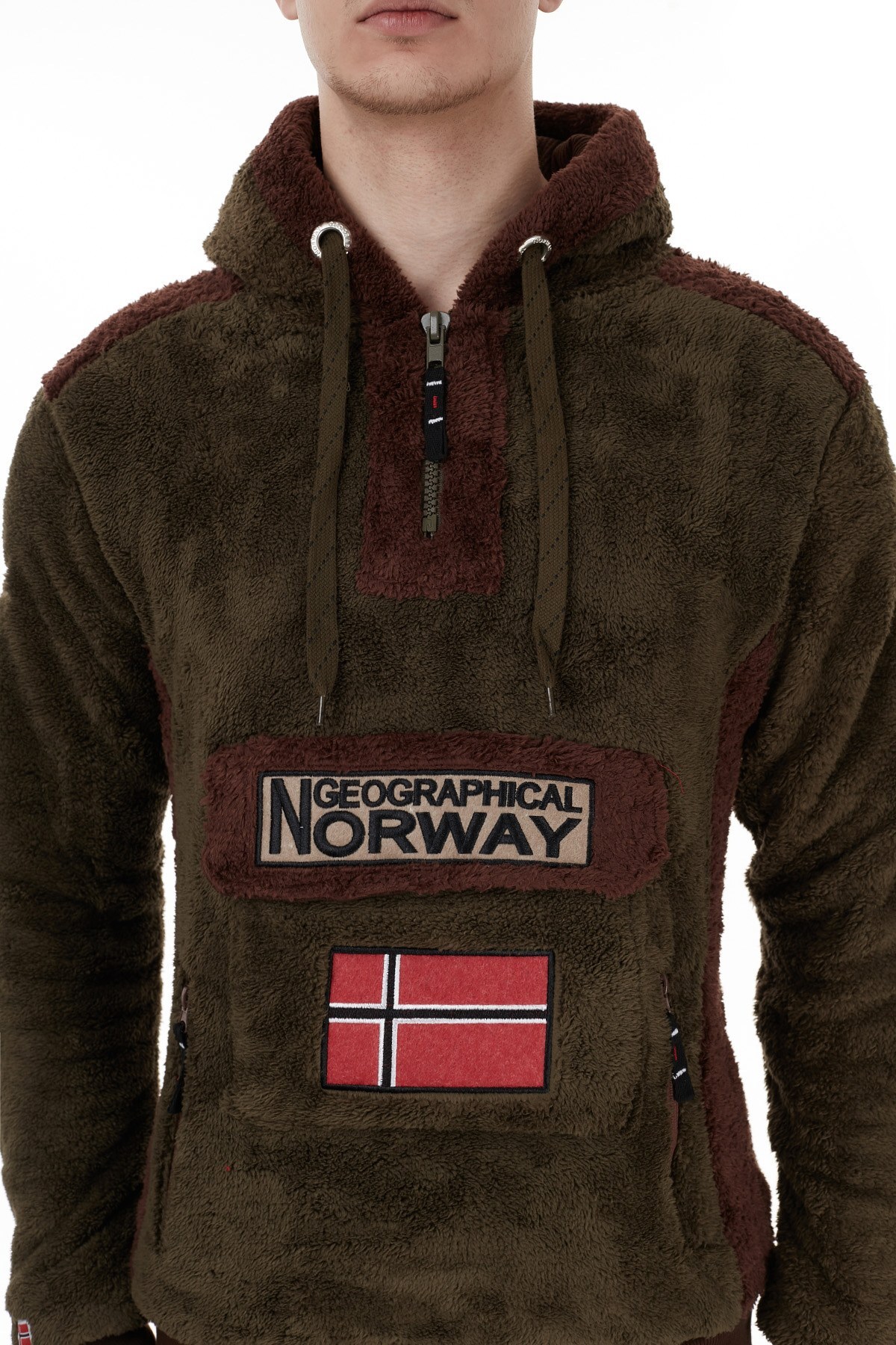 Norway Geographical Kapüşonlu Outdoor Polar Erkek Sweat GYMCLASS E HAKİ