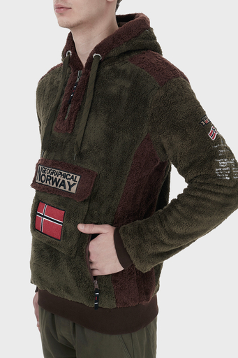 Norway Geographical Kapüşonlu Yarım Fermuarlı Outdoor Polar Erkek Sweat GYMCLASSSHERCO HAKİ - 6