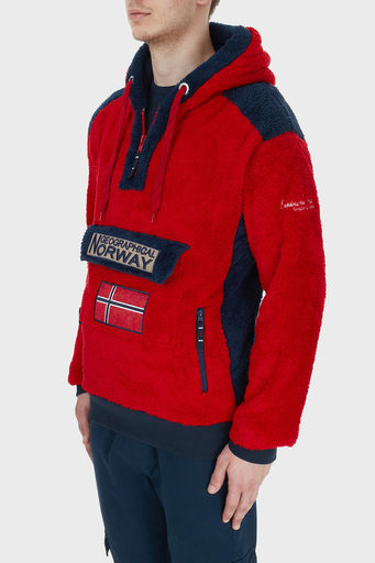 Norway Geographical Kapüşonlu Yarım Fermuarlı Outdoor Polar Erkek Sweat GYMCLASSSHERCO KIRMIZI - 3