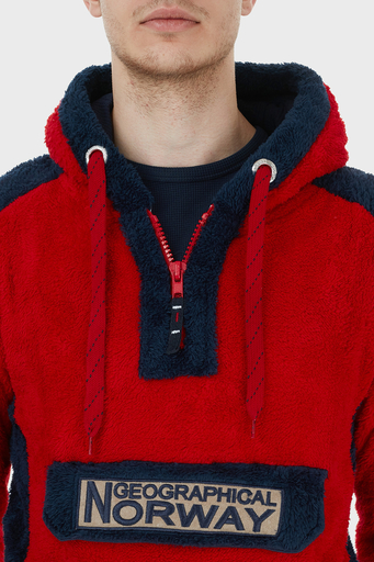 Norway Geographical Kapüşonlu Yarım Fermuarlı Outdoor Polar Erkek Sweat GYMCLASSSHERCO KIRMIZI - 7