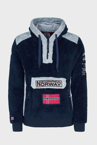 Norway Geographical - Norway Geographical Kapüşonlu Yarım Fermuarlı Outdoor Polar Erkek Sweat GYMCLASSSHERCO LACİVERT