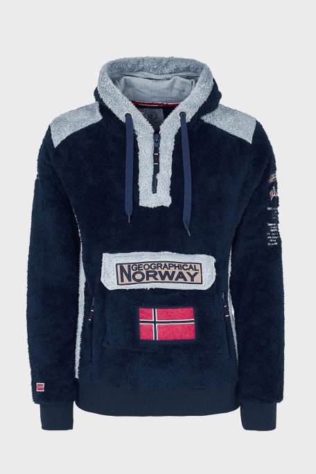 Norway Geographical Kapüşonlu Yarım Fermuarlı Outdoor Polar Erkek Sweat GYMCLASSSHERCO LACİVERT - 1