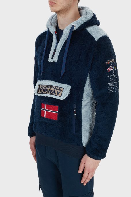 Norway Geographical Kapüşonlu Yarım Fermuarlı Outdoor Polar Erkek Sweat GYMCLASSSHERCO LACİVERT - 2