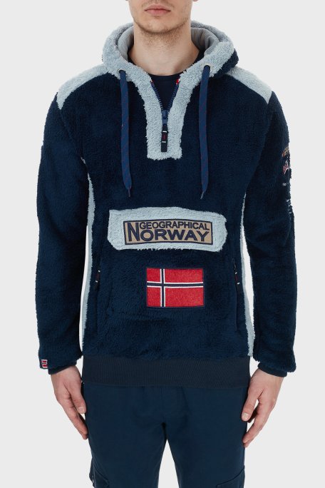 Norway Geographical Kapüşonlu Yarım Fermuarlı Outdoor Polar Erkek Sweat GYMCLASSSHERCO LACİVERT - 3