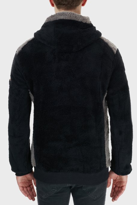 Norway Geographical Kapüşonlu Yarım Fermuarlı Outdoor Polar Erkek Sweat GYMCLASSSHERCO SİYAH - 5