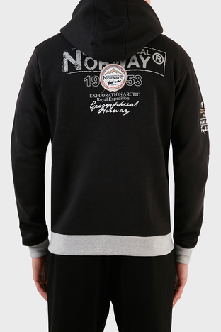 Norway Geographical - Norway Geographical Pamuklu Şardonlu Kapüşonlu Erkek Sweat FLYERSW 1 SİYAH (1)