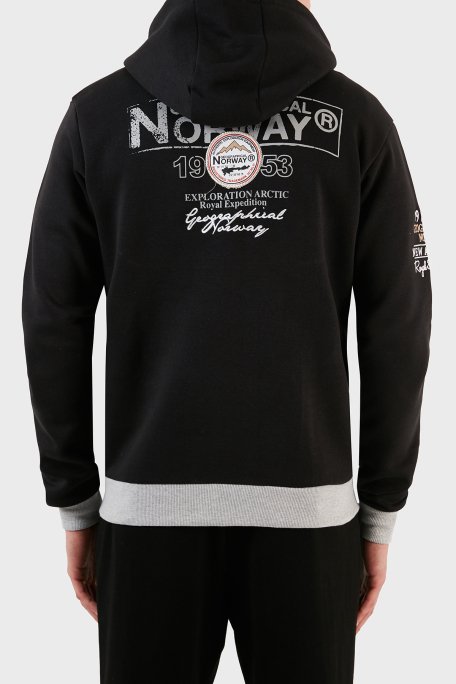 Norway Geographical Pamuklu Şardonlu Kapüşonlu Erkek Sweat FLYERSW 1 SİYAH - 3