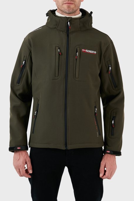 Norway Geographical Rüzgara Dayanıklı Softshell Kapüşonlu Outdoor Erkek Mont TUNAR HAKİ - 1