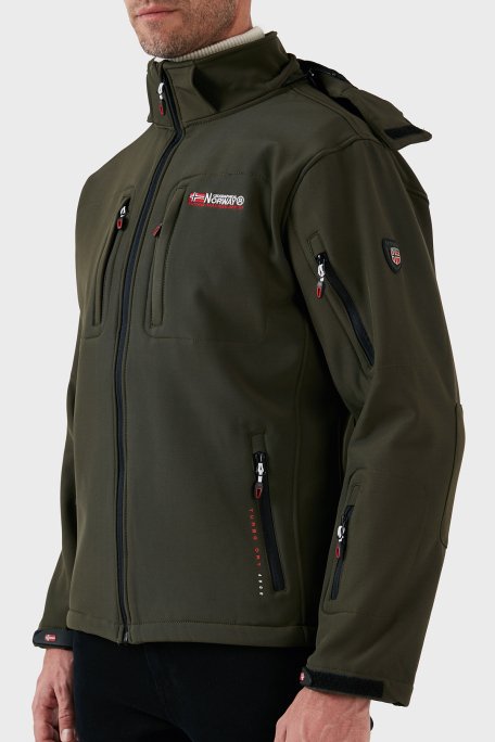 Norway Geographical Rüzgara Dayanıklı Softshell Kapüşonlu Outdoor Erkek Mont TUNAR HAKİ - 2