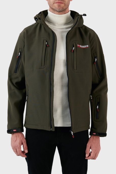 Norway Geographical Rüzgara Dayanıklı Softshell Kapüşonlu Outdoor Erkek Mont TUNAR HAKİ - 4