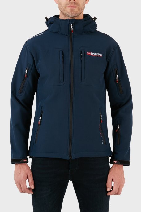 Norway Geographical Rüzgara Dayanıklı Softshell Kapüşonlu Outdoor Erkek Mont TUNAR LACİVERT - 1