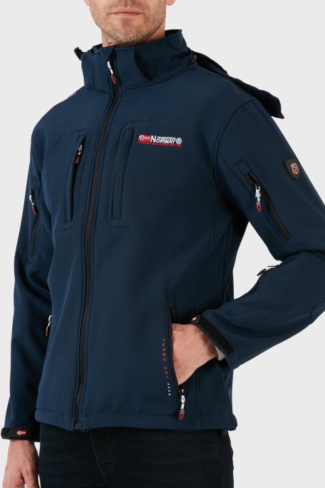 Norway Geographical Rüzgara Dayanıklı Softshell Kapüşonlu Outdoor Erkek Mont TUNAR LACİVERT - 2