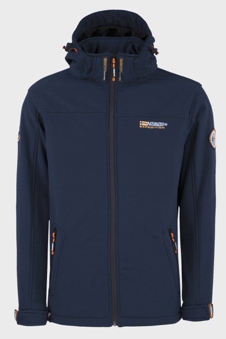 Norway Geographical Rüzgara ve Suya Dayanıklı Çıkarılabilir Kapüşonlu Softshell Erkek Mont TAKENI LACİVERT - 1