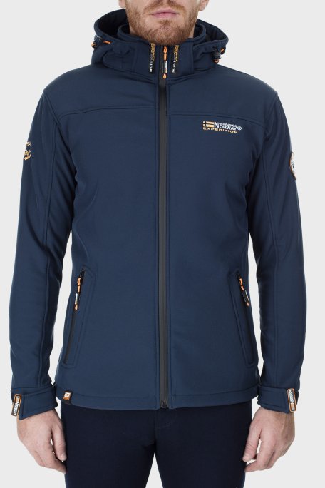 Norway Geographical Rüzgara ve Suya Dayanıklı Çıkarılabilir Kapüşonlu Softshell Erkek Mont TAKENI LACİVERT - 3