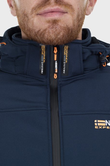 Norway Geographical Rüzgara ve Suya Dayanıklı Çıkarılabilir Kapüşonlu Softshell Erkek Mont TAKENI LACİVERT - 8