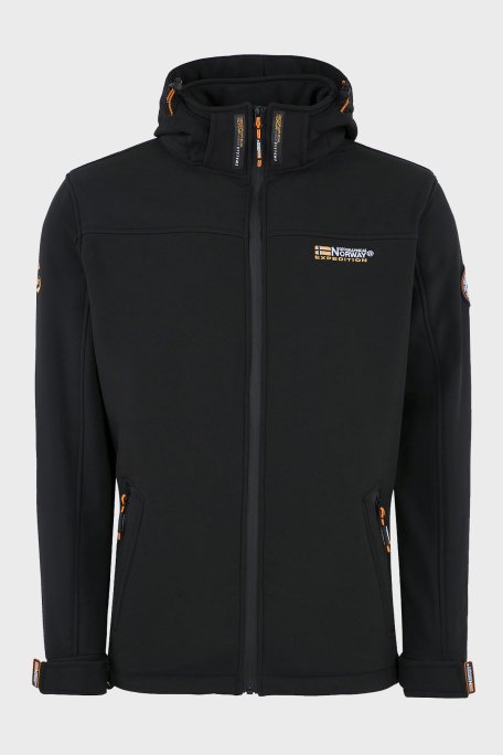 Norway Geographical Rüzgara ve Suya Dayanıklı Çıkarılabilir Kapüşonlu Softshell Erkek Mont TAKENI SİYAH - 1
