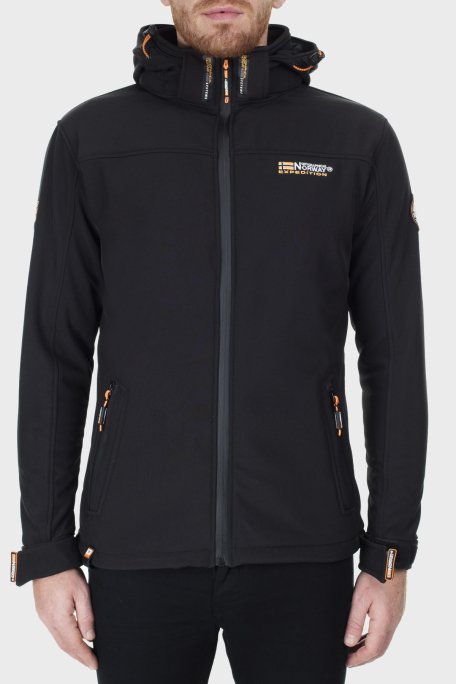 Norway Geographical Rüzgara ve Suya Dayanıklı Çıkarılabilir Kapüşonlu Softshell Erkek Mont TAKENI SİYAH - 3