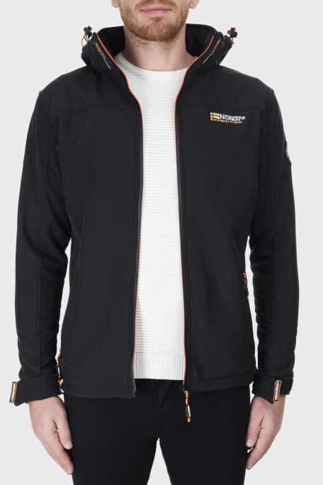 Norway Geographical Rüzgara ve Suya Dayanıklı Çıkarılabilir Kapüşonlu Softshell Erkek Mont TAKENI SİYAH - 5