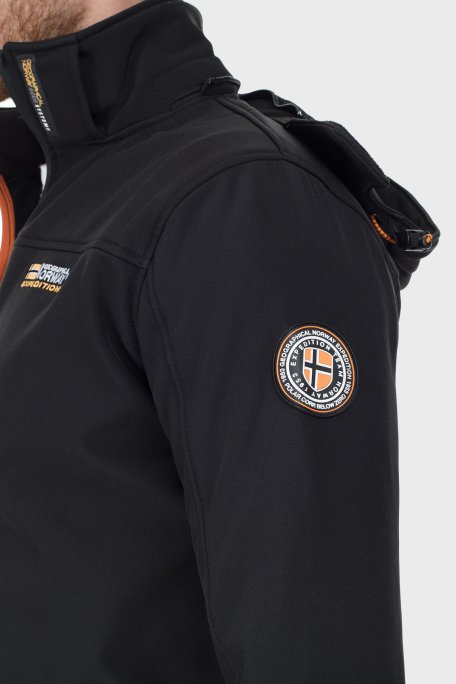 Norway Geographical Rüzgara ve Suya Dayanıklı Çıkarılabilir Kapüşonlu Softshell Erkek Mont TAKENI SİYAH - 6