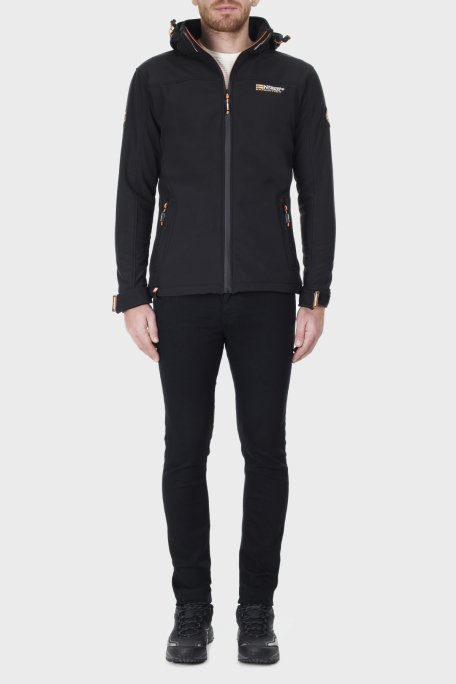 Norway Geographical Rüzgara ve Suya Dayanıklı Çıkarılabilir Kapüşonlu Softshell Erkek Mont TAKENI SİYAH - 7