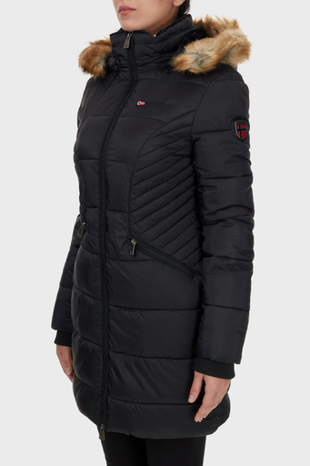 Norway Geographical Suya ve Soğuğa Dayanıklı Kapüşonlu Bayan Parka ABEILLE SİYAH - 3