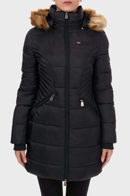 Norway Geographical Suya ve Soğuğa Dayanıklı Kapüşonlu Bayan Parka ABEILLE SİYAH - 3