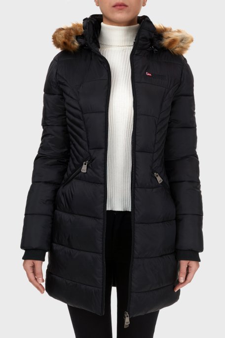Norway Geographical Suya ve Soğuğa Dayanıklı Kapüşonlu Bayan Parka ABEILLE SİYAH - 5