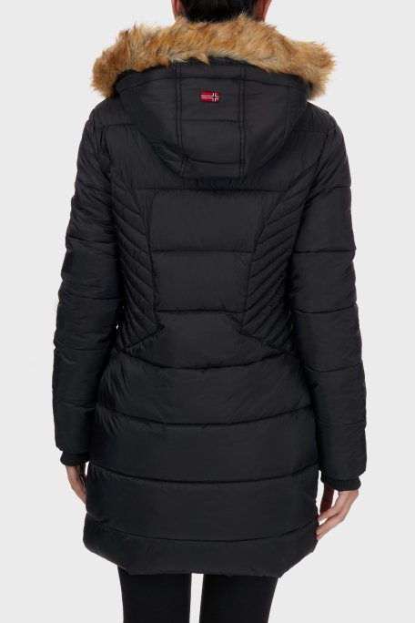 Norway Geographical Suya ve Soğuğa Dayanıklı Kapüşonlu Bayan Parka ABEILLE SİYAH - 6