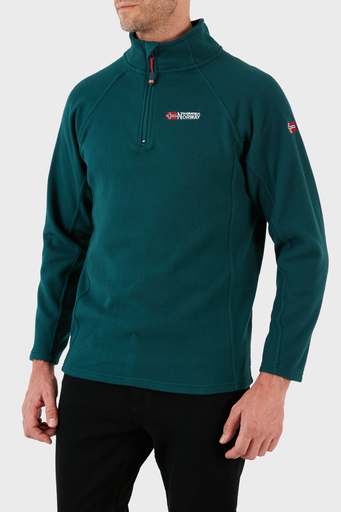 Norway Geographical Yumuşak Dokulu Dik Yaka Yarım Fermuarlı Outdoor Erkek Polar TUGASSOR KOYU YEŞİL - 3