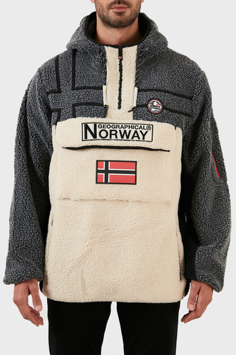 Norway Geographical Yumuşak Dokulu Soğuğa Dayanıklı Kapüşonlu Erkek Polar RIAKOLO EKRU