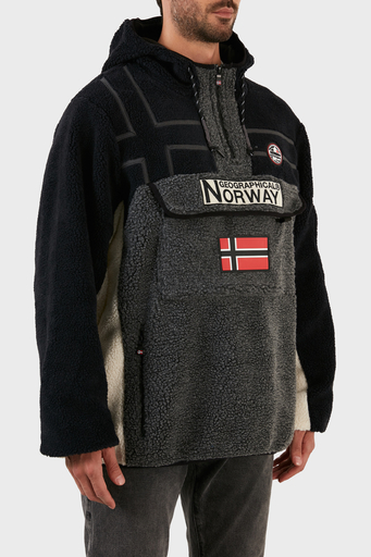 Norway Geographical Yumuşak Dokulu Soğuğa Dayanıklı Kapüşonlu Erkek Polar RIAKOLO KOYU GRİ - 3