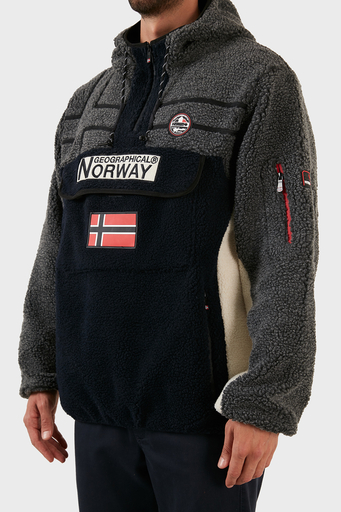 Norway Geographical Yumuşak Dokulu Soğuğa Dayanıklı Kapüşonlu Erkek Polar RIAKOLO LACİVERT - 5