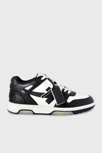 Off-White Deri Ok Tasarımlı Sneaker Erkek Ayakkabı OMIA189C99LEA007 0110 SİYAH-BEYAZ - 1