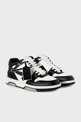 Off-White Deri Ok Tasarımlı Sneaker Erkek Ayakkabı OMIA189C99LEA007 0110 SİYAH-BEYAZ - 3