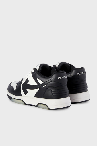 Off-White Deri Ok Tasarımlı Sneaker Erkek Ayakkabı OMIA189C99LEA007 0110 SİYAH-BEYAZ - 5