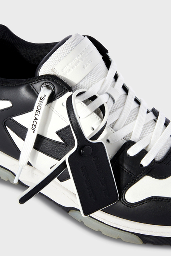 Off-White Deri Ok Tasarımlı Sneaker Erkek Ayakkabı OMIA189C99LEA007 0110 SİYAH-BEYAZ - 6