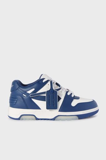 Off-White Deri Ok Tasarımlı Sneaker Erkek Ayakkabı OMIA189C99LEA007 0142 LACİVERT-BEYAZ - 1