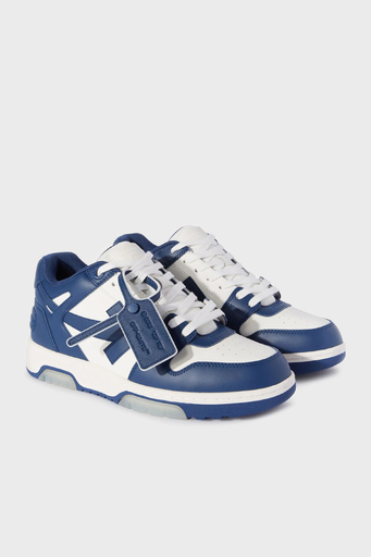 Off-White Deri Ok Tasarımlı Sneaker Erkek Ayakkabı OMIA189C99LEA007 0142 LACİVERT-BEYAZ - 2