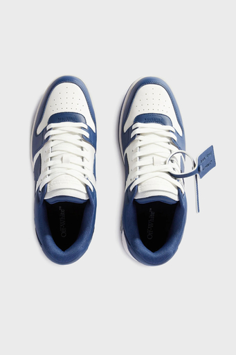 Off-White Deri Ok Tasarımlı Sneaker Erkek Ayakkabı OMIA189C99LEA007 0142 LACİVERT-BEYAZ - 4