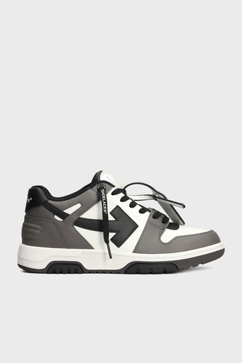 Off-White Deri Ok Tasarımlı Sneaker Erkek Ayakkabı OMIA189C99LEA013 0710 GRİ-BEYAZ - 1