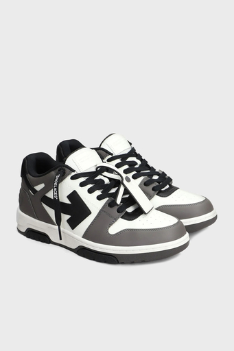 Off-White Deri Ok Tasarımlı Sneaker Erkek Ayakkabı OMIA189C99LEA013 0710 GRİ-BEYAZ - 2