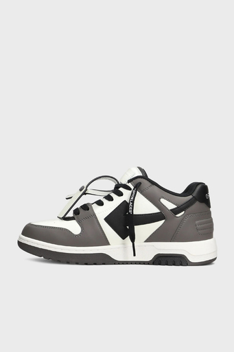 Off-White Deri Ok Tasarımlı Sneaker Erkek Ayakkabı OMIA189C99LEA013 0710 GRİ-BEYAZ - 5