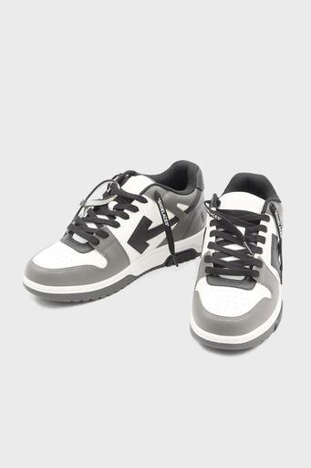 Off-White Deri Ok Tasarımlı Sneaker Erkek Ayakkabı OMIA189C99LEA013 0710 GRİ-BEYAZ - 6
