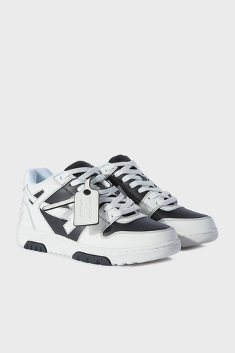 Off-White Deri Ok Tasarımlı Sneaker Erkek Ayakkabı OMIA189C99LEA015 1001 SİYAH-BEYAZ - 2
