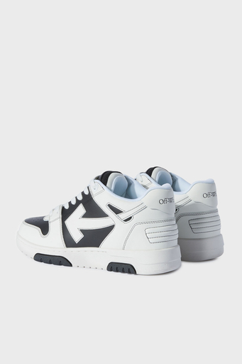 Off-White Deri Ok Tasarımlı Sneaker Erkek Ayakkabı OMIA189C99LEA015 1001 SİYAH-BEYAZ - 4
