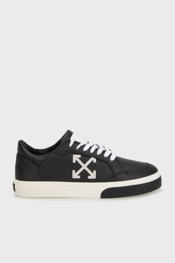 Off-White Deri Ok Tasarımlı Sneaker Erkek Ayakkabı OMIA293C99LEA002 1001 SİYAH-BEYAZ - 1