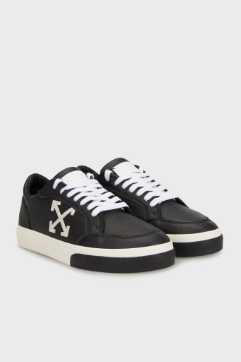 Off-White Deri Ok Tasarımlı Sneaker Erkek Ayakkabı OMIA293C99LEA002 1001 SİYAH-BEYAZ - 2